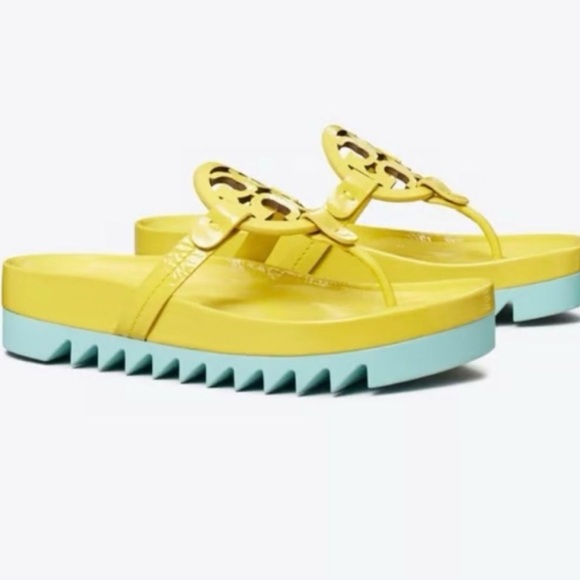 Tory Burch Miller Cloud
Lug Sandals Zesty Lime /
Cloud Bubble Size 8 - Picture 1 of 12